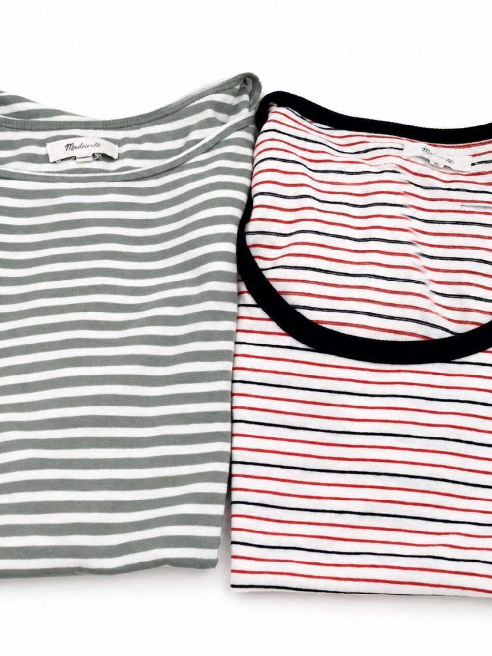 Madewell Striped Tee Bundle | Women's Large | 2 Tops
